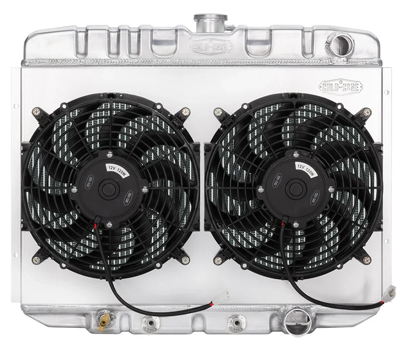 67-70 Mustang SB 24 Inch Aluminum Performance Radiator And Dual 12 Inch Fan Kit
